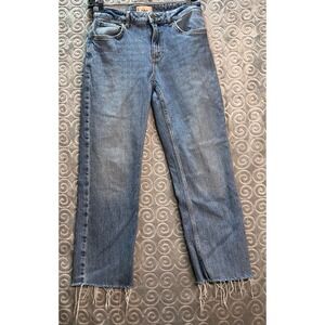 BDG Urban Outfitters Cropped Cowboy Jeans Womens Size‎ 26 Frayed Hem Blue Denim